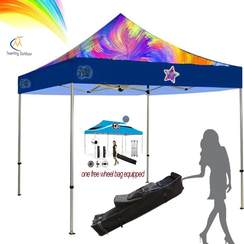 3*3M Customized Gazebo Logo Printing Folding Tent With Bags Aluminum Party Tents Beach Tent Roof Canopy For Business Promotion