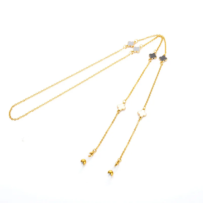 

1pc Fashion sunglasses chain quatrefoil eyeglasses neck chain with silicone good loop