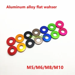 10pcs/lot M5 M6 M8 M10 Aluminum alloy flat washer gasket anodized Multi-color alu washer for RC DIY Model