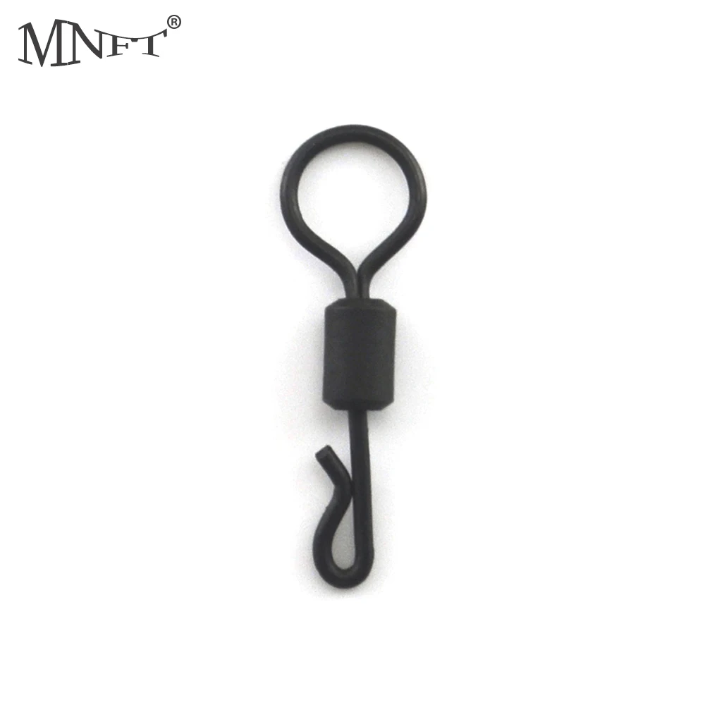 

MNFT 30Pcs Q Shape Quick Clip Big Eye Swivels Black Finish Carp Tackle Quick Links Standard For Carp Hair Rigs