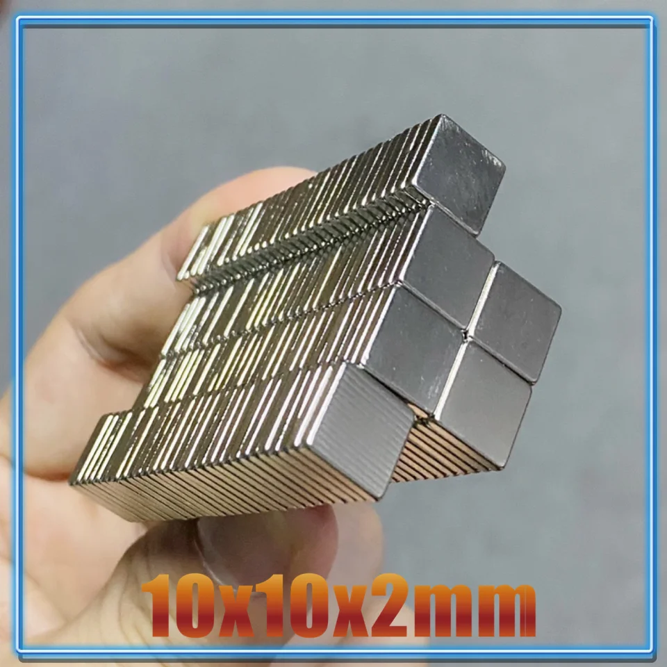 20~200Pcs 10x10x2 Neodymium Magnet 10*10*2 N35 NdFeB Magnets Block Super Powerful Strong Permanent Magnetic imanes Block