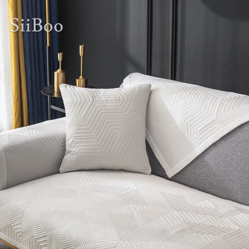 siiboo modern style quilted sofa cover solid color clean cutting chic Coussin de canapé matelassé sp6262