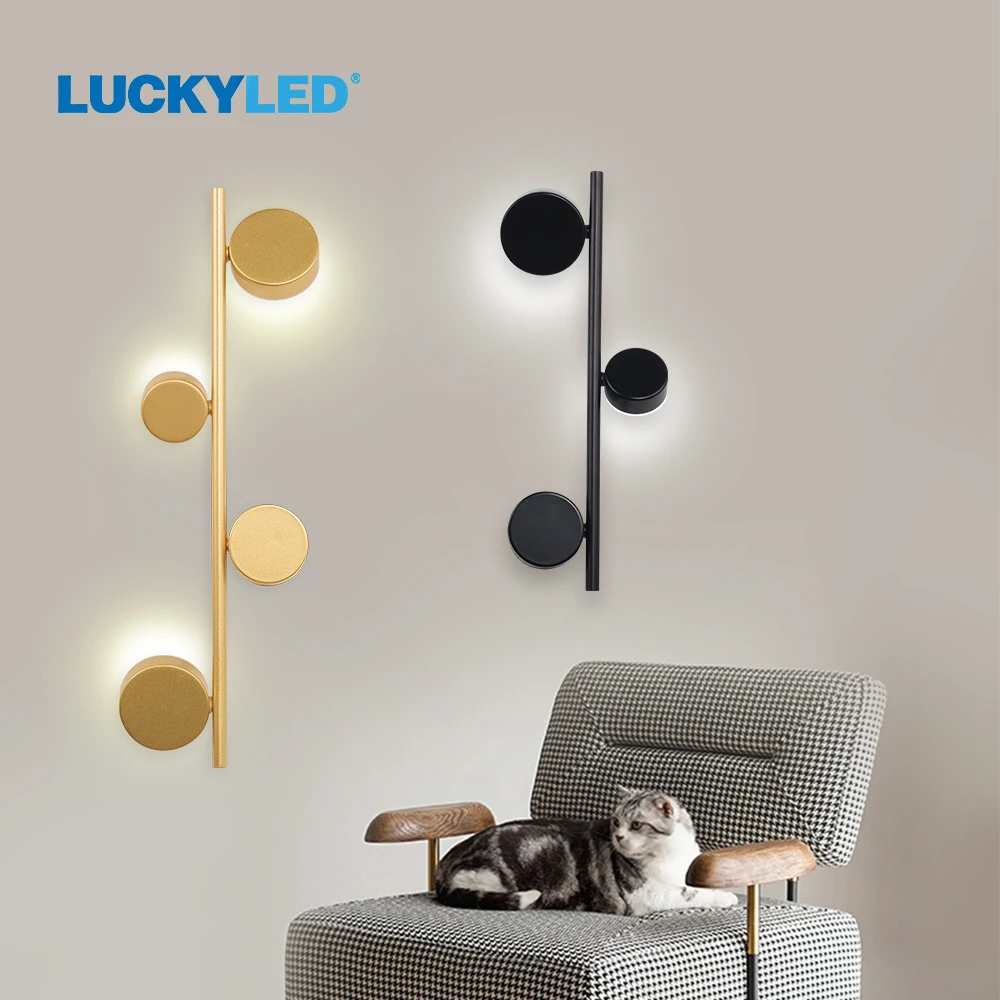 LUCKYLED Wall Lamp Decor Led Wall Light Fixture For Bedroom Living Room Background 2 3 Heads Indoor Wall Sconce Light