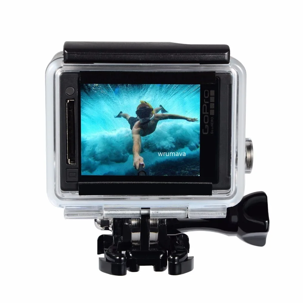 Per Gopro custodia impermeabile per Gopro hero 4 Hero3 + Hero 3 accessori per scatola protettiva subacquea