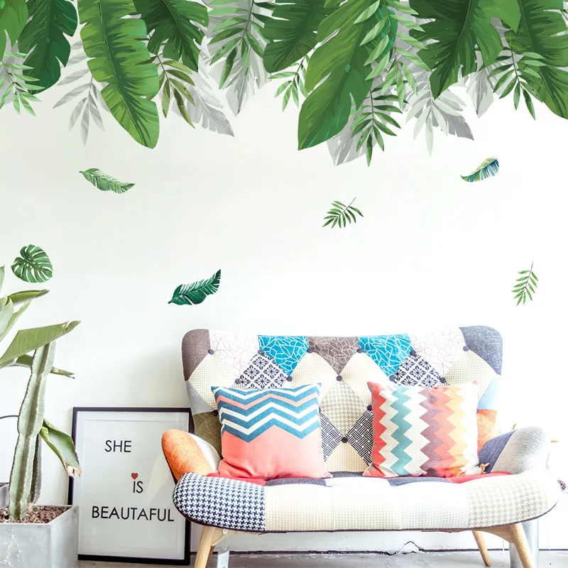 Tropical Plants Banana Leaf Wall Stickers for Living room Bedroom Background Wall Decor Vinyl Wall Decal Home Decor Wall Posters image 5