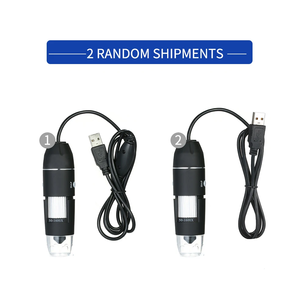 Microscopio Digital con USB, Lupa Electrónica, cámara endoscópica estéreo de 0,3 MP y 8 LED, 1600X, 1000X