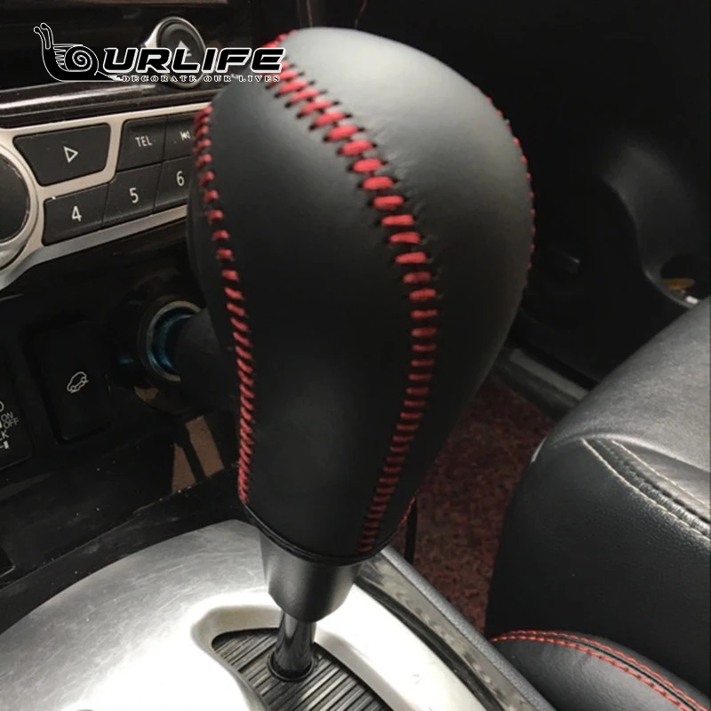 Gear Covers for Renault Koleos Samsung QM6 2009 to 2016 Gear Shift Collars Car-styling Genuine Leather Gear Shift Knob Cover