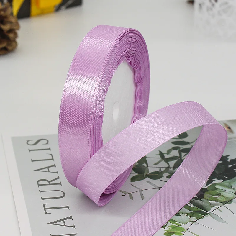 

220m 15mm Satin Ribbon Wholesale Gift Packing Christmas Decoration Handmade Diy Ribbons Roll Fabric New Year Tape Pink Red Blue