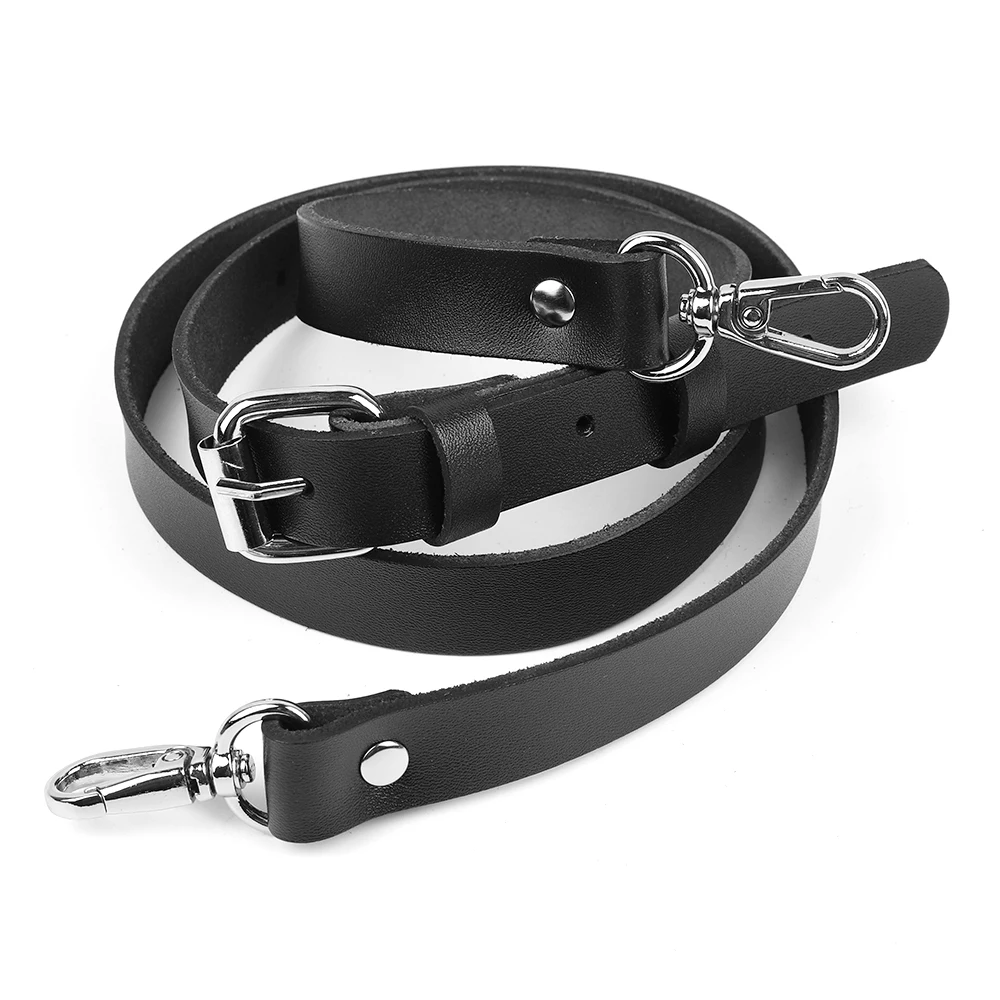 127cm Long Adjustable Belt Crossbody Bag Strap Replacement DIY Genuine Leather Shoulder Strap Bag Accessories Silver Buckle