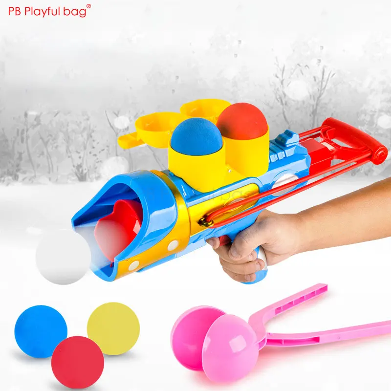 Outdoor Schnee Ball gun Winter Kinder Schnee spielen spielzeug Mit Schnee Ball Maker werkzeug EVA weichen ball launcher Kreative Kid spielzeug AC25