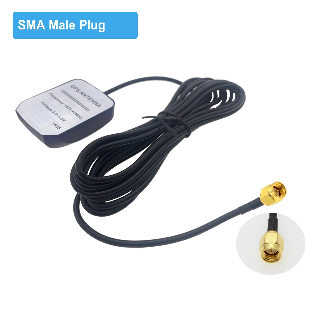 2M 3M 5M 7M Cable Car GPS Antenna SMA Male Plug Magnetic Base GPS Receiver Auto Aerial Adapter for Car Navigation Camera Player