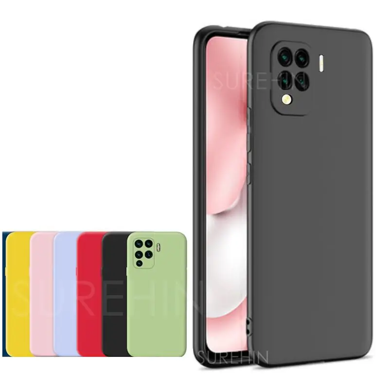 Силиконовый чехол для OPPO A94, F19 PRO, RENO 5 Lite, черный, желтый, синий, розовый, зеленый, матовый, фиолетовый, красный