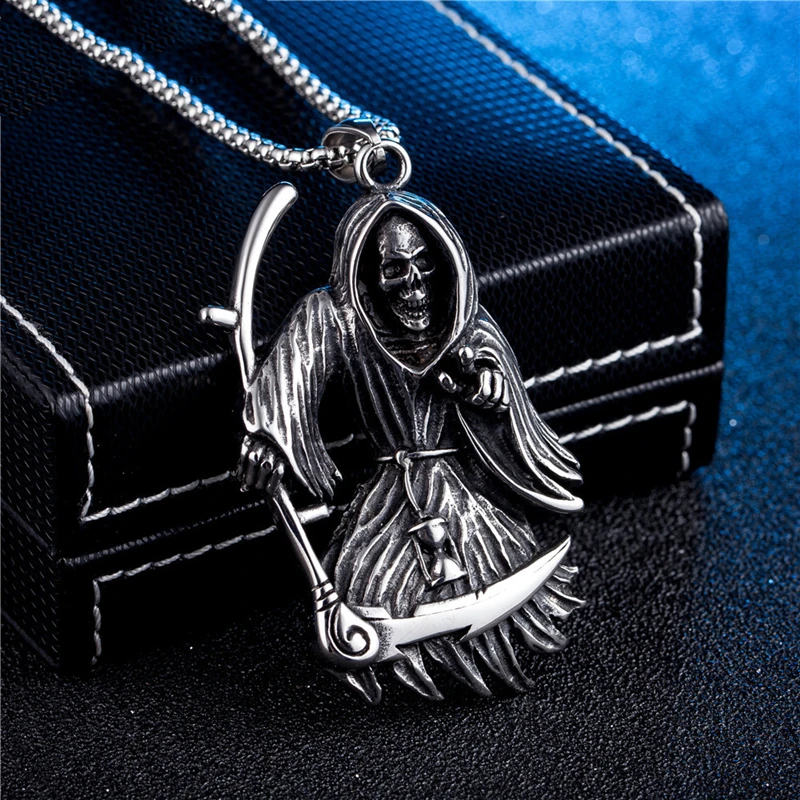 Cosplay SONS OF ANARCHY Pendant Necklace Male Personality Punk Skull Men's Domineering Necklace image 3