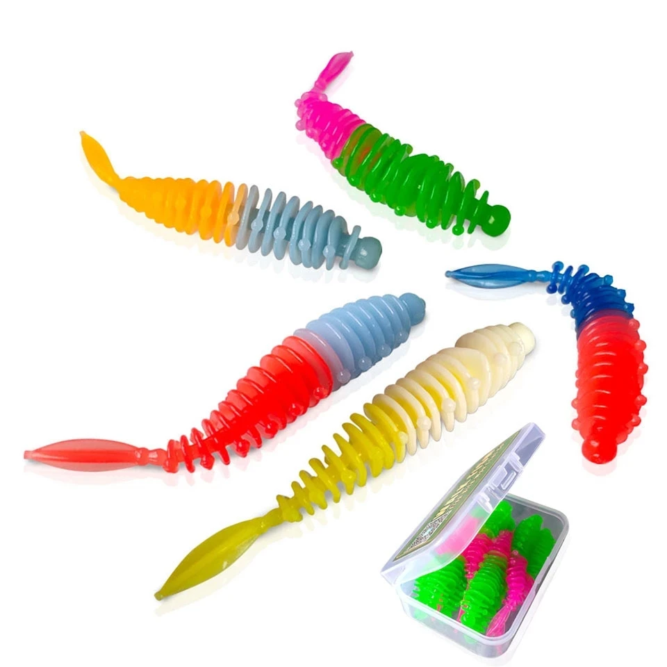 

10PCS/Lot Fishing soft trout lure Silicone bait Wobbler Swimbait PescaArtificial worm baits 60mm 1.2g PVC eco-friendly material