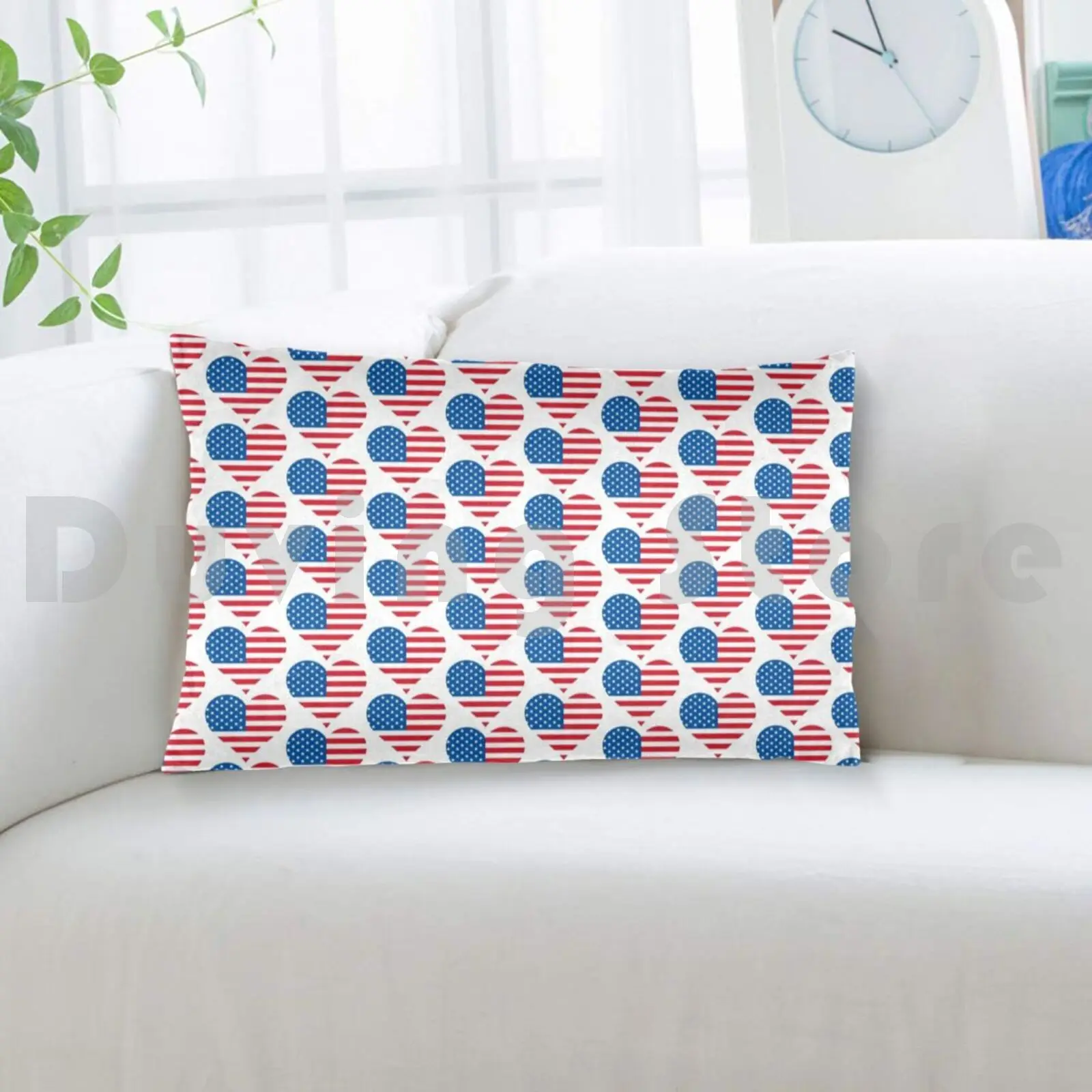 Pillow?case 4th Of July Gifts-American Flag Heart-I Love Usa Gear-I Heart United States Of America