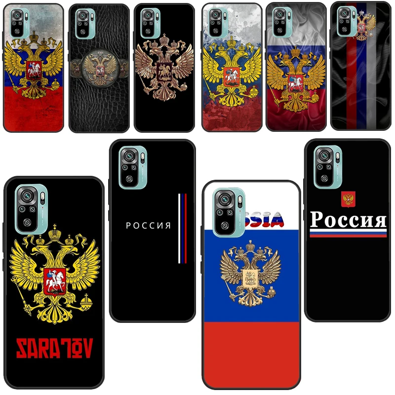 Russia Russian Flags Emblem For Xiaomi Redmi Note 10 Pro 7 8 9 8T 9S Phone Case For Redmi 9 9A 9C 9T K40 6A 7A 8A