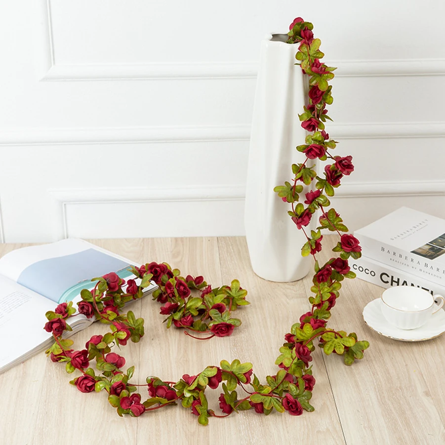 250CM Kunstmatige Roze Bloemen voor Bruiloft Thuis Kamer Decoratie Lente Herfst Tuin Boog Kerst Rotan DIY Nep Planten Wijnstok