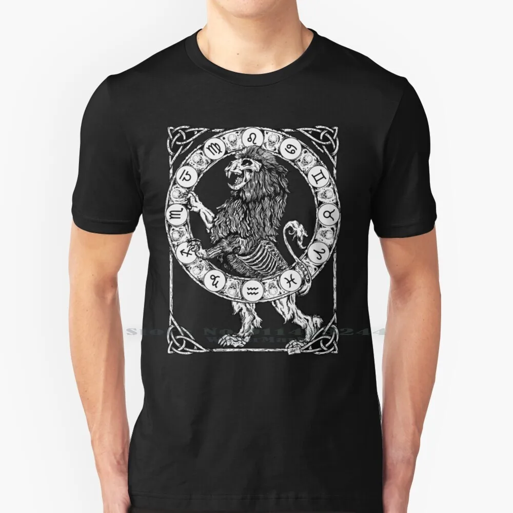 Zombstrology : Leo 100% Cotton T Shirt Zodiac Horoscope Astrology Star Sign Stars Lion Africa Magician Tarot Sorcery Space