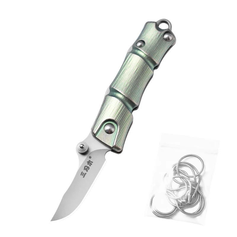 SANRENMU 6328 Mini Pendants VG10 Outdoor Camping Necklace With Edc Rescue Tools Exquisite Gift Pocket Folding Knife Titanium