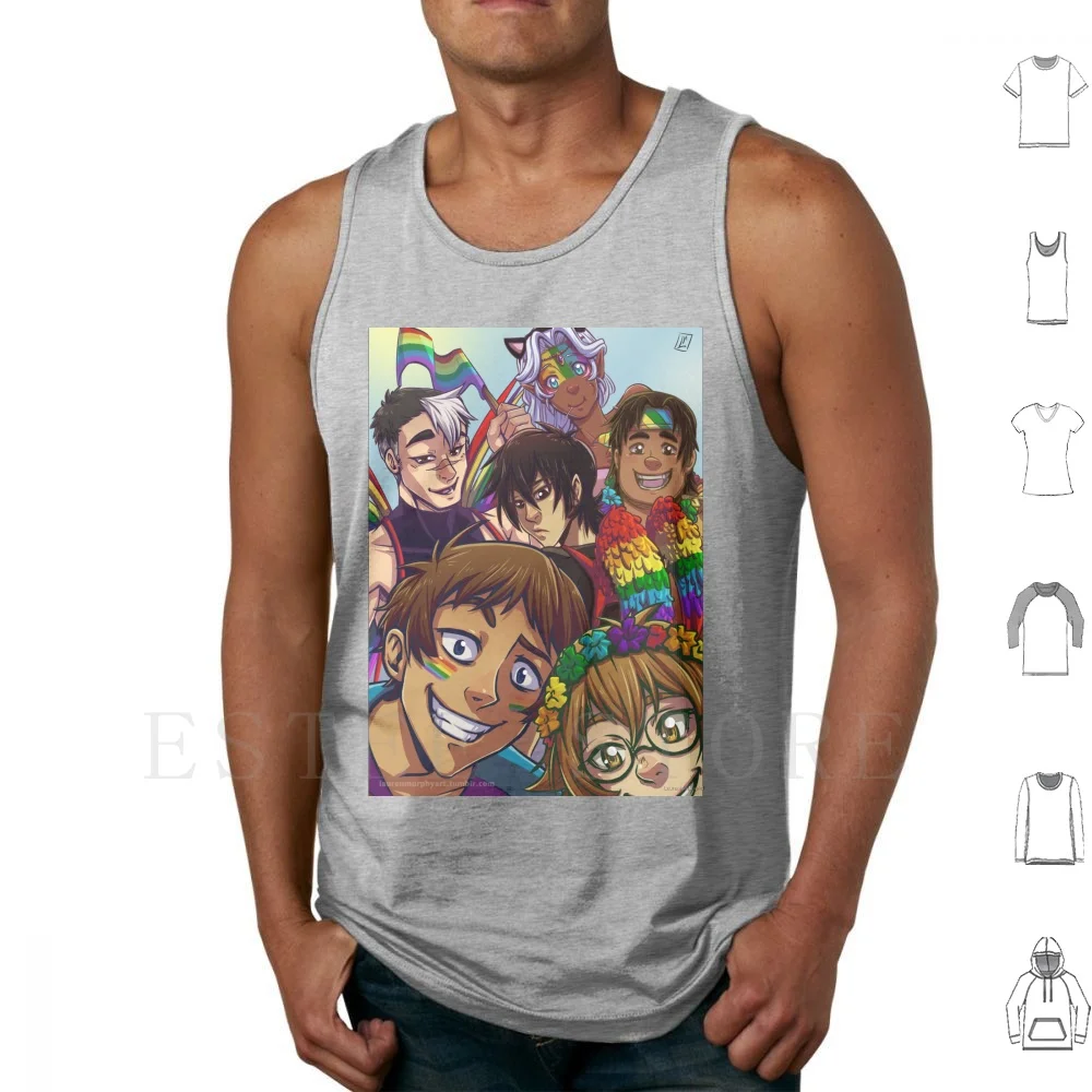 Voltron-Pride Tank Tops Vest Cotton Voltron Shiro Keith Allura Princess Pidge Hunk Lance Mcclain Legendary Pride Celebrations