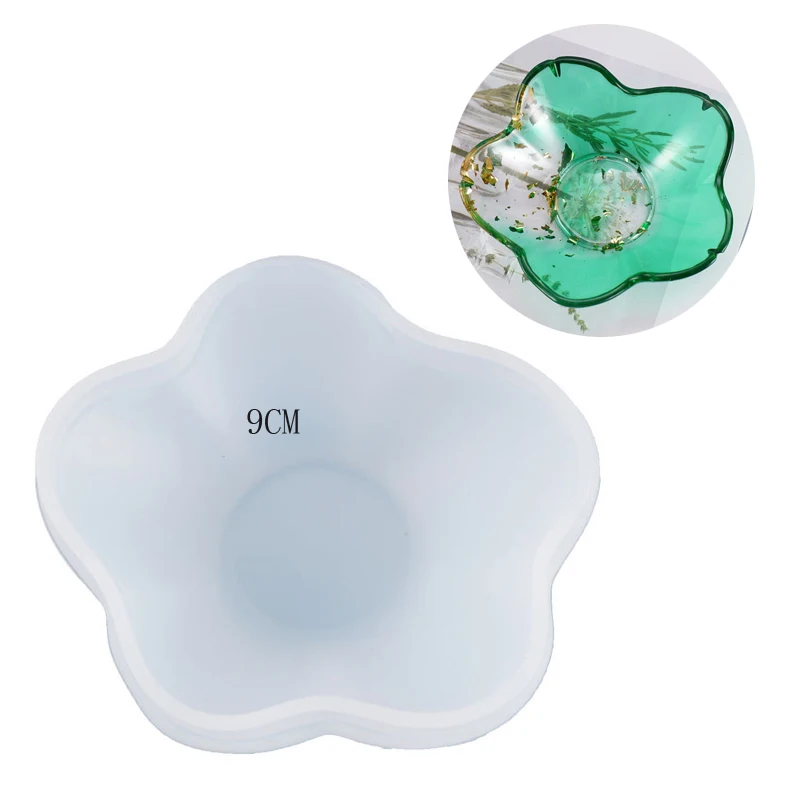 Petal Plate Dish Jewelry Plate DIY Trinket Dish Sauce Dish Small Plate Jewelry Decorations Transparent Eepoxy Resin for Crafts