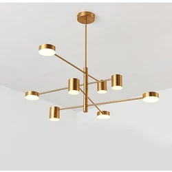 Modern Fashion Black Gold White Long Led chandelier Loft Nordic lamp Decorative indoor hanging  for livingroom bedroom