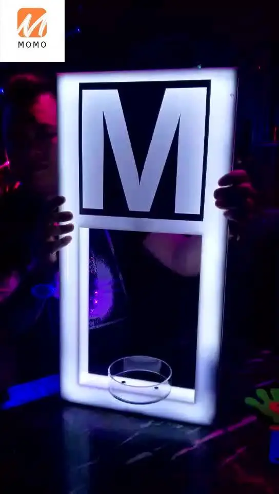 Rectangle  Rechargable  Acrylic LED Champagne Glorifier Display VIP Bottle Presenter Hightlight Your Logo