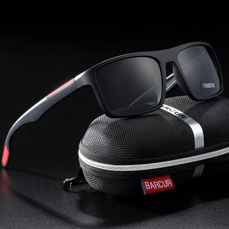 BARCUR Marke Sonnenbrille Männer TR90 Rahmen Ultraleicht Polarisierte Vintage Sonnenbrille Für Frauen Platz Brillen UV400 Schutz – Detail 2