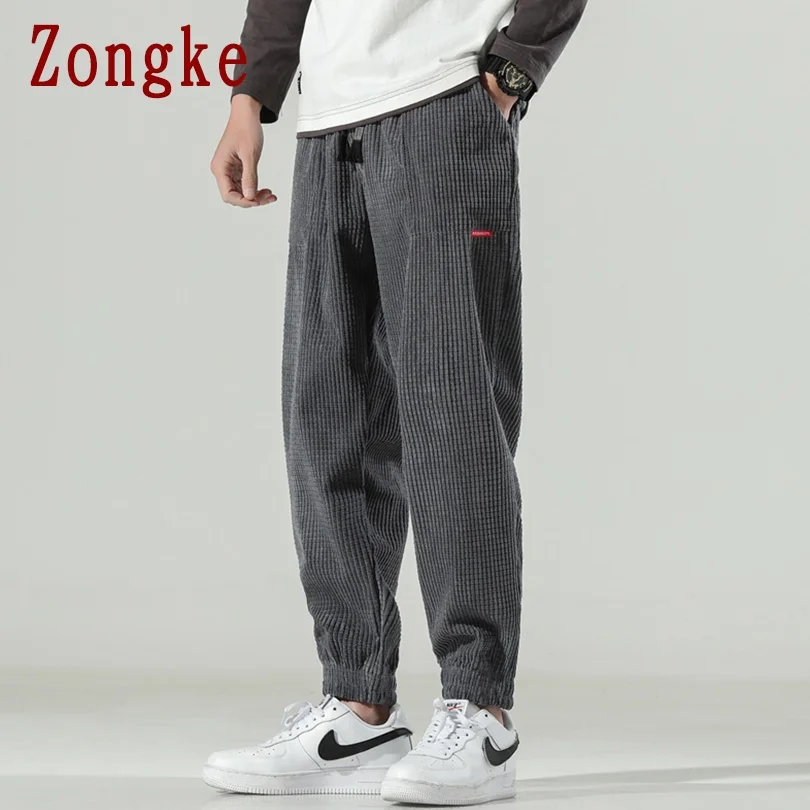 Ropa de calle de pana para hombre, pantalones de chándal de moda japonesa, moda coreana, M-5XL, novedad de 2023