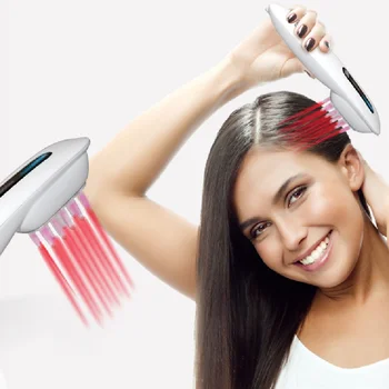 Rechargeable laser hair growth hair comb loss treatment head massager stimulate Follice brush