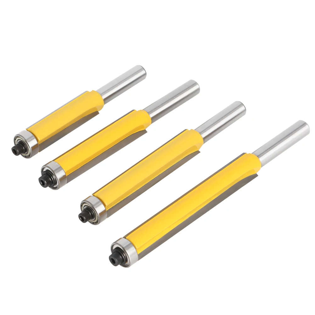 1Pc 8 Shank Long Blade Flush Bit Flush Trim Router Bit End Bearing For Woodworking Cutting Tool