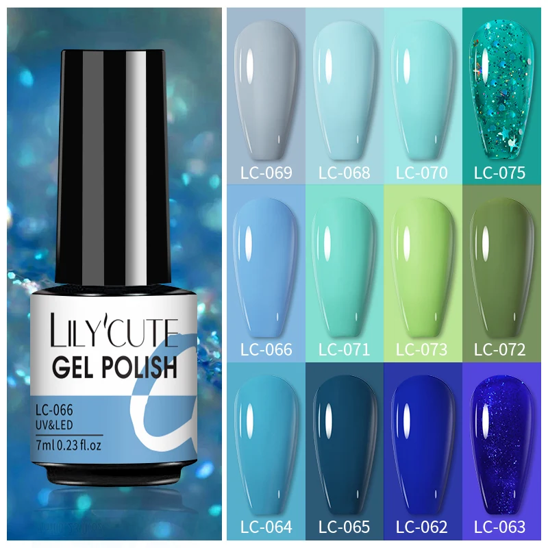 LILYCUTE 7ML Nagel Gel Polnisch UV Semi Permanent Lack Nail art Für Maniküre Set Nail art Malerei UV LED gel Nägel Gel Lack