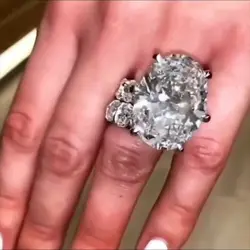 Luxury Jewelry Couple Rings 925 Sterling Silver Oval Cut White 5A Cubic Zircon Big Stone Promise Women Wedding Bridal Ring Set