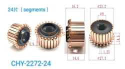 2pcs 8x23.2x16.2(14.6)mm 24P Copper Bars Alternator Electric Motor Commutator CHY-2272-24