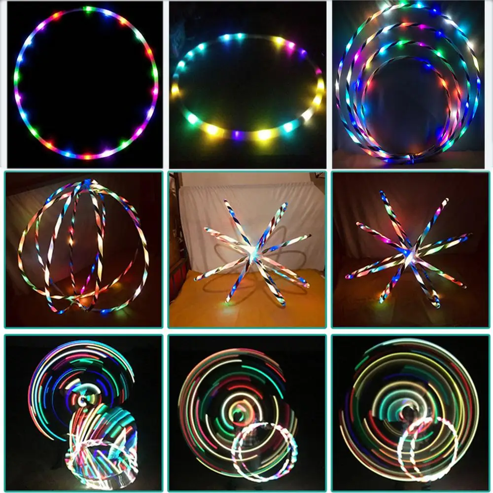 Dadaism Fitness Circle Performing Arts LED Light Abdominal Fat Loss Foldable Sport Hoop Gym Fitness Equipments