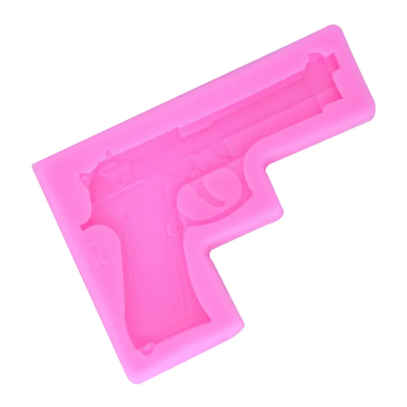 Game Mechanism Gun Bullet Silicone Mould Rifle Biscuit Chocolate Turn Sugar Clay Cake Decoration Mold Baking Accessories