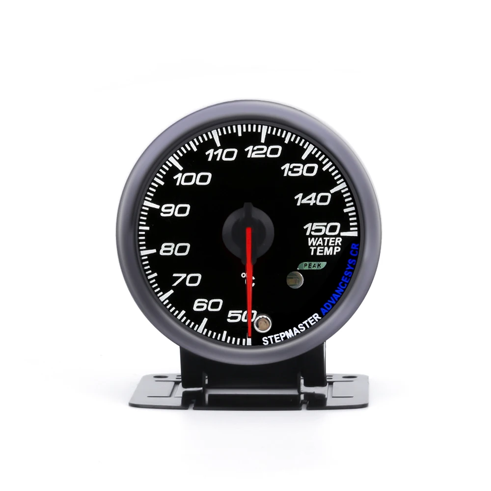 

60mm Black face Water temperature gauge White /Amber light with peak function 50-150C Water temp gauge Car Meter