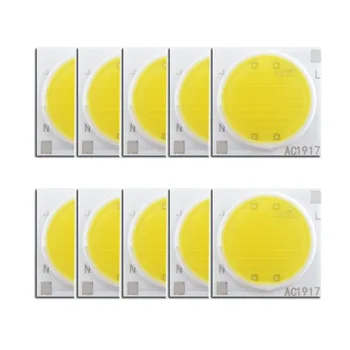 10Pcs LotเซรามิคฐานLEDชิปCOB 12W 15W 20W 30W 50W AC220V 3W 5W 7W 9W LED DiodeสำหรับSpotlight Downlightอะไหล่ซ่อมDIY