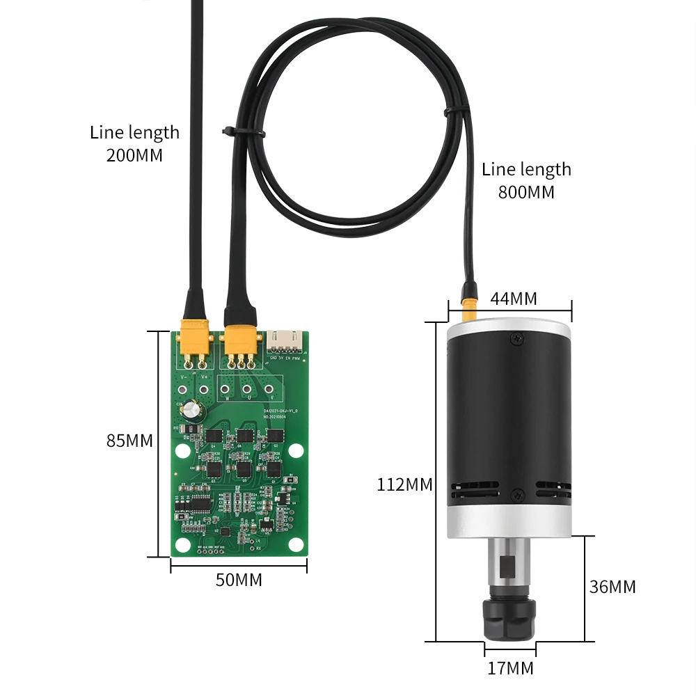 Imagem -05 - Kit de Motor dc sem Escova com Cabo Placa de Acionamento para Ttc3018s Pro Máquina Gravadora Cnc Baixo Ruído Longa Vida 24v 10000rpm Dlc32