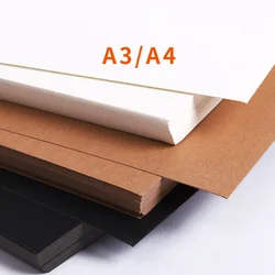 A3 A4 Black Paper Cards Thick White Cardboard Sketching DIY Craft Business Card Making Printing Cardboard 80g-450g