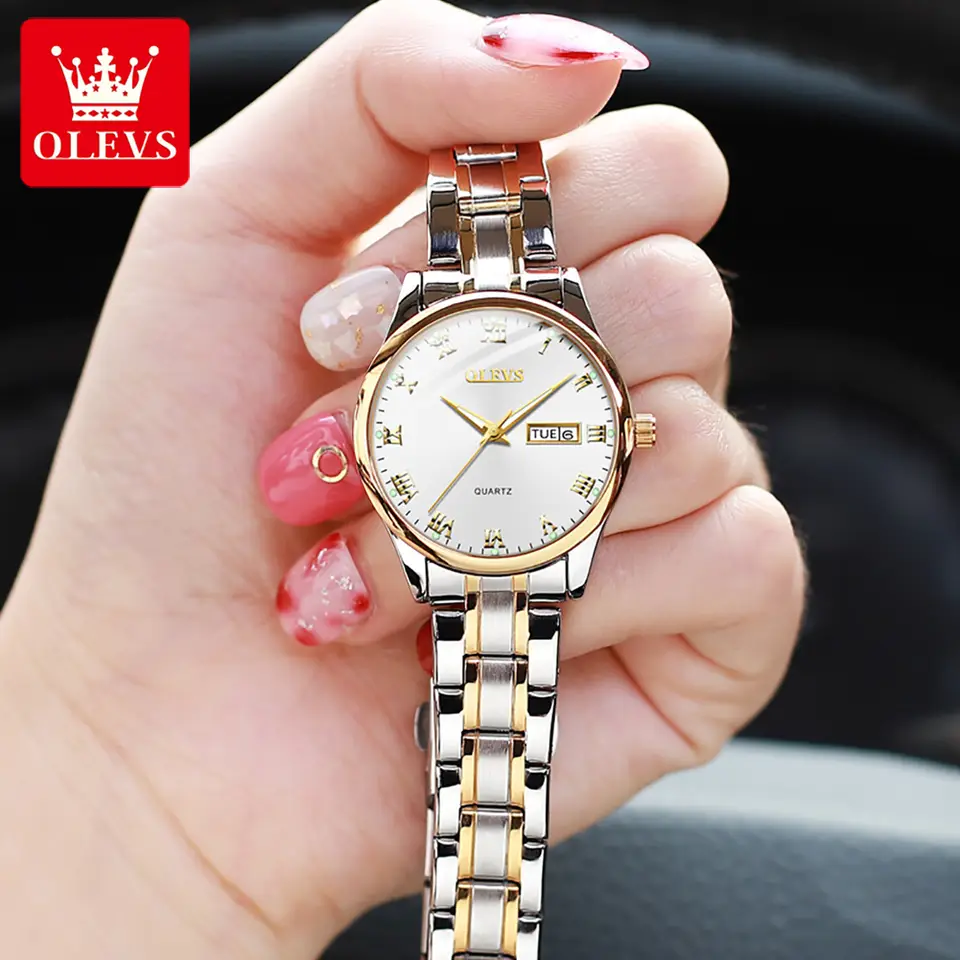 olevs watch for women stainless steel luxury ladies watch