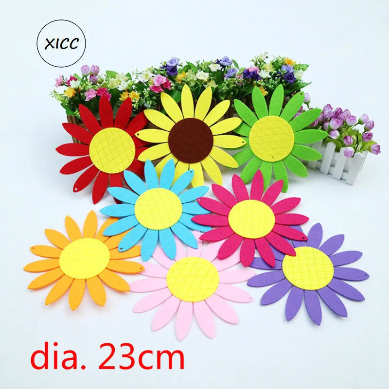 T-N 23cm sole fiore Non tessuto poliestere lana feltro Pad tessuto scuola aula casa capretto regalo fatto a mano bambola fai da te casa appeso lavoro