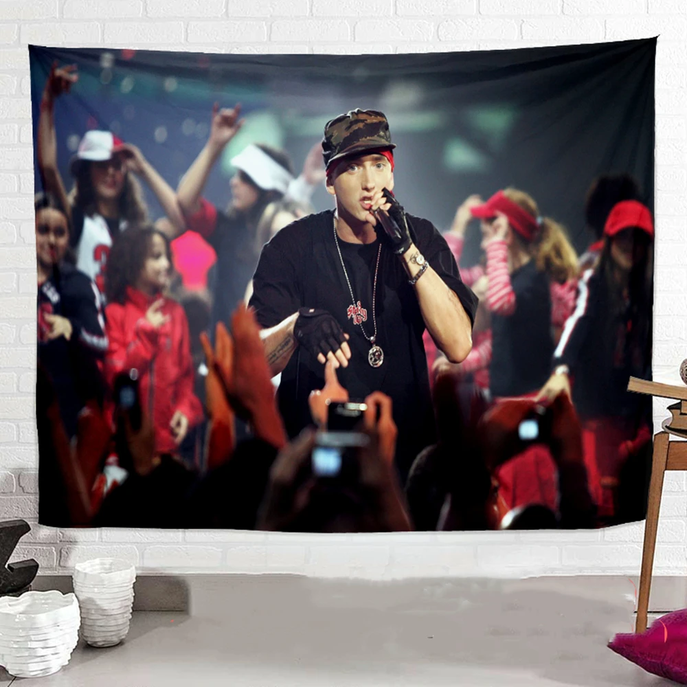 Hip Hop Rock Singer Poster Concert Party Banners Hanging Cloth Printing Flags Metal music Tapestry Mural Wall Hanging Home Decor