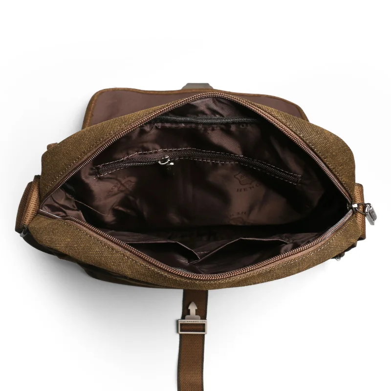 New Vintage Shoulder Canvas Bags Men Leisure Wear Resistant Retro Cross Messenger Bag High Quality