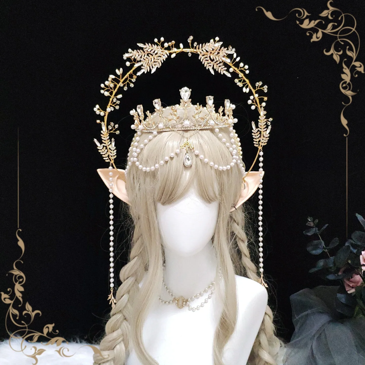 Lolita bellissimo copricapo con corona vergine Halo Crown Tuinga accessori per capelli fatti a mano originali