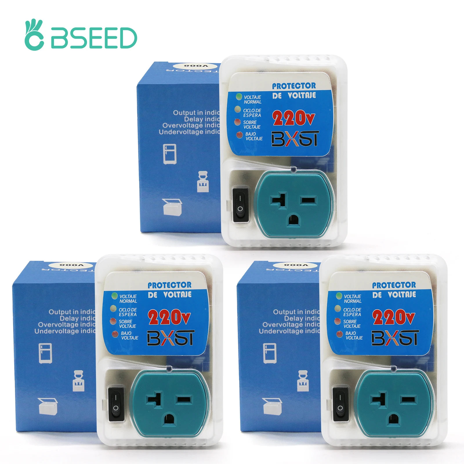 Bseed eua protetor contra surtos tensão brownout plug tomada de parede tomada de parede américa placa de soquete painel protetor de tensão 20a