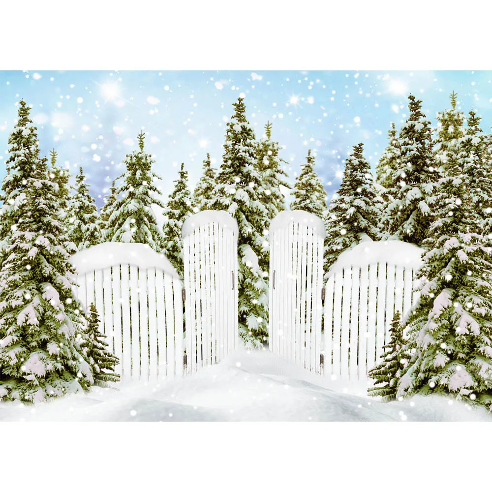 Mocsicka冬の写真の背景雪の松の森のフィールド写真スタジオのための白い庭の写真の背景日光の写真