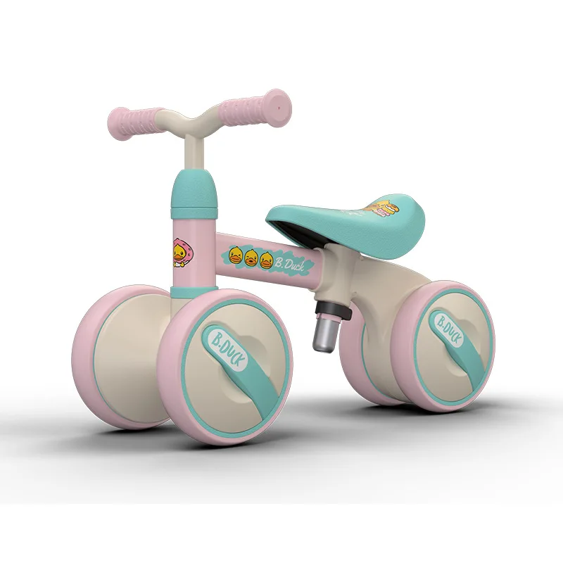 Luddy Ride On Toys Kids Scooter Balance Bike For Children Without Pedals Four-Wheel Skating Infant Baby Twisting Trolley