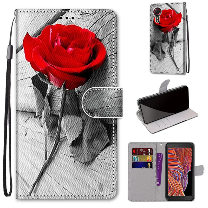 Flip Stand Phone Case For Samsung Galaxy XCover 5 Cover For Samsung Xcover 5 Case Galaxy X Cover5 XCover5 SM-G525F Leather Coque
