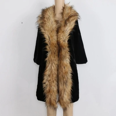 Top brand Size Women Plus Long Rabbit Fur Coat  high quality